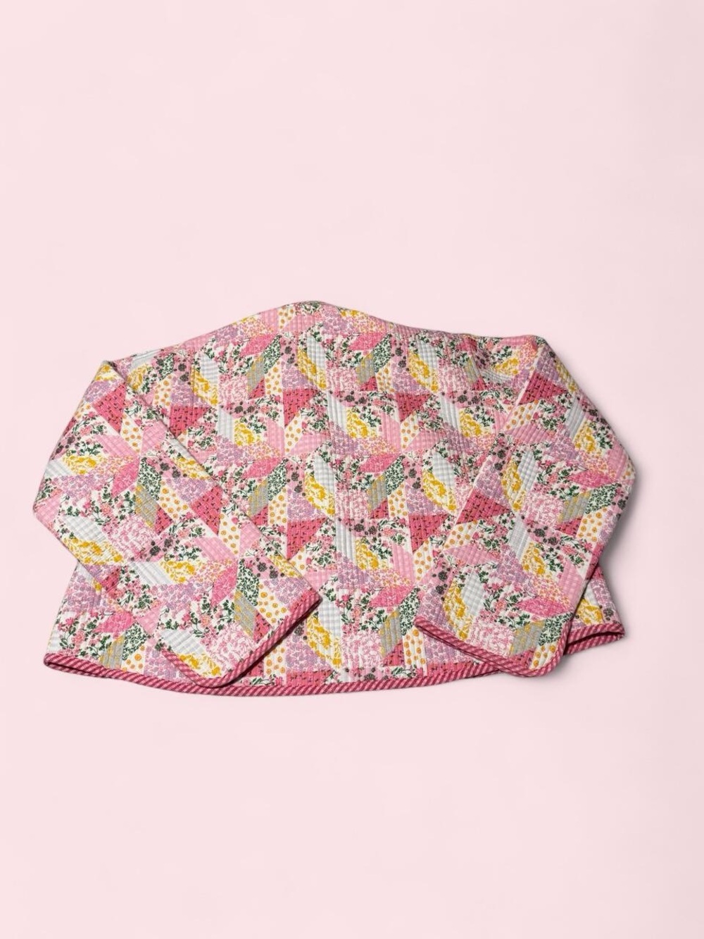Simply Southern Pink Quilted Floral Patchwork Jacket - Picture 2 of 3